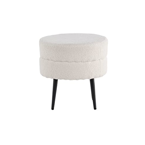 Venture Home Topfhocker - Schwarz/Offwhite Teddy