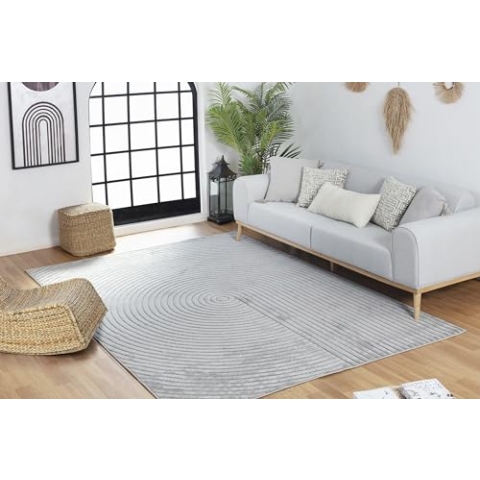 Surya Outdoor Teppich wetterfest, Boston - In und Outdoor Teppich für Balkon 200x275 cm, Terrasse, Garten, Küche - Outdoor Teppich Boho Style, Teppich für draußen - Teppich Grau