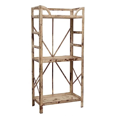 Biscottini Regal aus Schmiedeeisen, 108 x 27,5 x 50 cm, Etagere aus Eisen mit Antik-Finish, Robustes und besonderes Eisenregal mit Ablagen, 78x18,5x40 cm