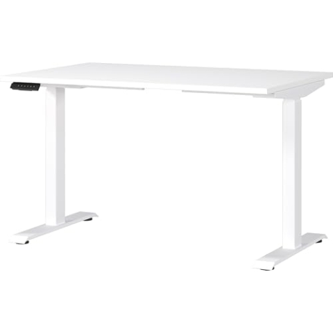 Germania Schreibtisch 7907-84, in Weiß, EL. höhenverstellb., 120 x 120 x 80 cm (BxHxT)