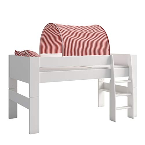 Hoppekids For Kids Tunnelzelt für Kinderbett, Hochbett, 88 x 69 x 91 cm (B/H/T), Baumwolle, rot,weiß