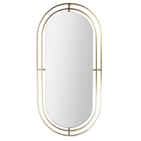 HOME DECO FACTORY The Art Deco Spiegel aus vergoldetem Metall, 90 cm, Gelb