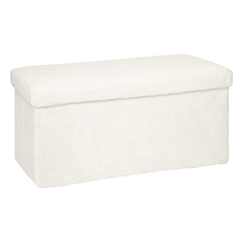 Atmosphera - Zusammenklappbarer Pouf Ezzio Holz - weiß - Weiß