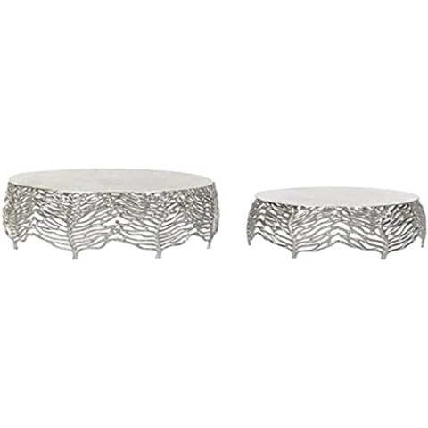 Dkd Home Decor Beistelltisch aus Aluminium (2 Stück) (52 x 52 x 25 cm) (63,5 x 63,5 x 30,5 cm)