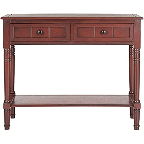 SAFAVIEH Contemporary Wooden Accent Table, in Red, 35 X 91 X 74.93