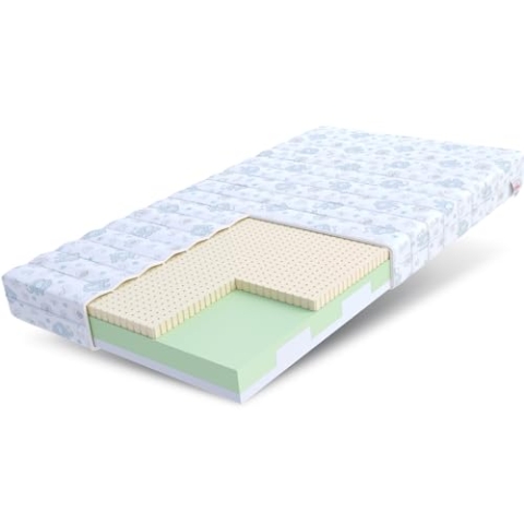 FDM Smile Matratze 80x190 cm Kaltschaum Kindermatratze Höhe 10 cm Härtegrad H3 Öko-Tex Allergikergeeignet Bezug Waschbar Latex Matratzenbezug Dumbo