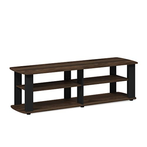 Furinno Nelly Entertainment Center TV-Ständer, Columbia Walnuss/Schwarz, 110 (B) x 34 (H) x 33.3 (T) cm