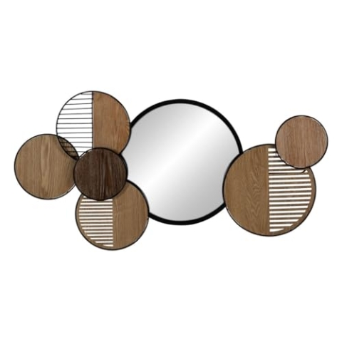 BigBuy Home Wanddekoration, Schwarz, Natur, Eisen, 123,2 x 4,4 x 63,5 cm