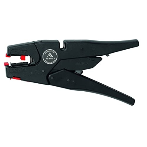 Rennsteig Automatische Abisolierzange 200 mm (Kapazität 0,03 – 10,0 mm² / AWG 32 – 8, für feindrähtige Leiter, automatisches Öffnen der Klemmbacken) 707001