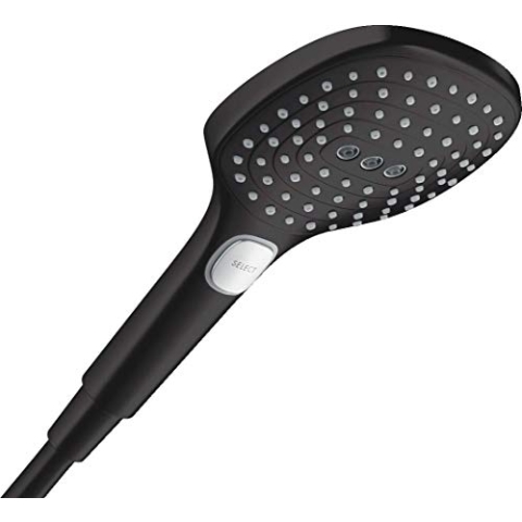 hansgrohe Duschkopf Raindance Select E, Handbrause 120mm, 3 Strahlarten, Mattschwarz