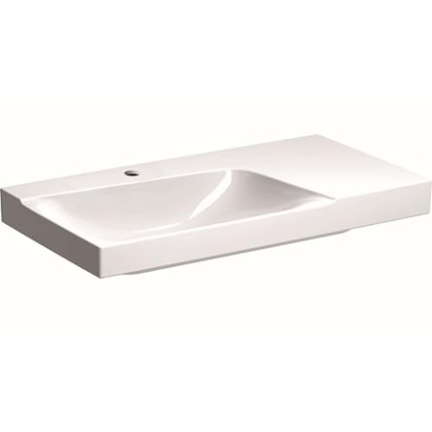 Geberit Xeno 2 Waschtisch, Ablagfläche rechts, mit Hahnloch, ohne Überlauf, 90x48 cm Weiss mit KeraTect, 500533011-500.533.01.1