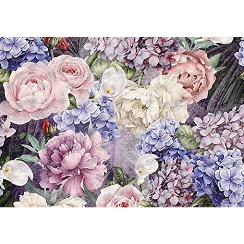 Forwall Fototapete Blumen 3D Pfingstrosen Rosen Romantik Moderne Wohnzimmer Schlafzimmer Vlies Tapete Wandtapete UV-Beständig Hohe Auflösung Montagefertig (13515, V8 (368x254 cm) 4 Bahnen)