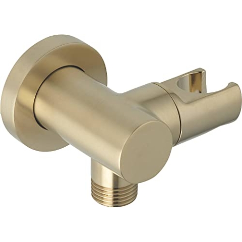 Ben MARL Wandanschluss mit Brausehalter Gold - Handbrause Halterung - Handbrausehalter