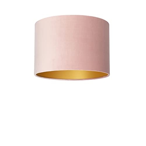Uniqq Lampenschirm Velours rosa Ø 35 cm - 20 cm hoch, (UL038)