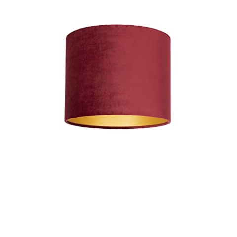 Uniqq Lampenschirm Velours rot Ø 40 cm - 30 cm hoch