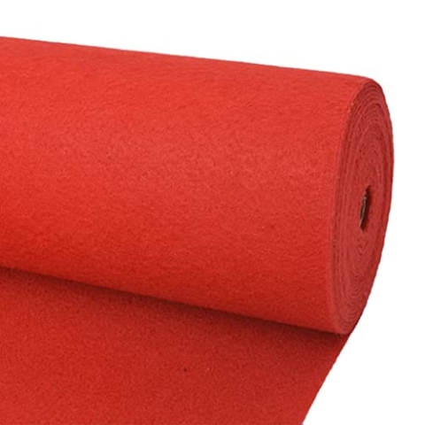 vidaXL Messeteppich Glatt 2x12 m Rot Auslegware Meterware Teppich Bodenbelag
