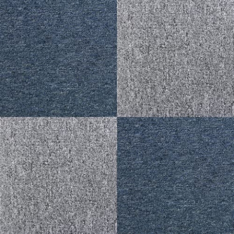 MonsterShop 40 Stück Teppichfliesen Bodenfliesen Teppich 50 x 50 cm für 10 m² in Blau & Grau