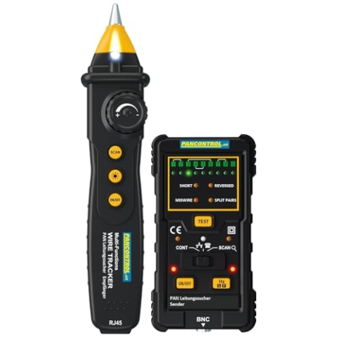Pancontrol PAN Leitungssucher, Leitungssuchgerät und LAN Tester für Einzel-Leiter, Telefon- und Netzwerkkabel