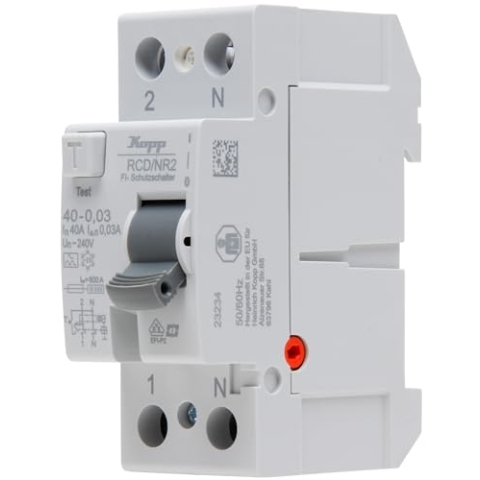 Kopp Fehlerstrom-Schutzschalter, RCD, 40 A, 30mA, 2-polig, 754028095