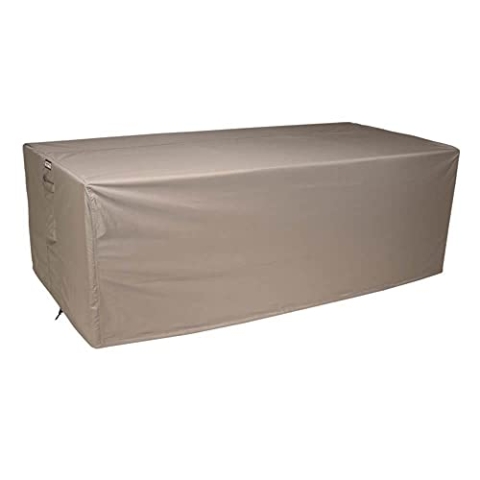 Raffles Covers Abdeckplane für Gartentische 210 x 110 H: 75 cm | Atmungsaktiv | Wasserdicht | UV - beständig | Doppelt genähte, PU-versiegelte Naht | Elastischer Kordelzug |