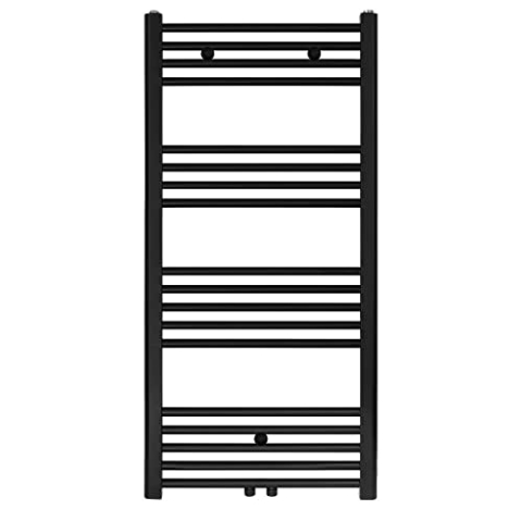 Badheizkörper - Mittelanschluss Schwarz Matt Gebürstet - 1200 x 600 (HxB)- 616W