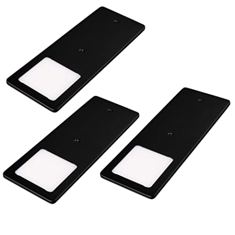 kalb | LED Unterbauleuchten schwarz 5W- sehr flache Küchenleuchte Einbaustrahler Einbauspot, Auswahl:3er Set neutralweiss