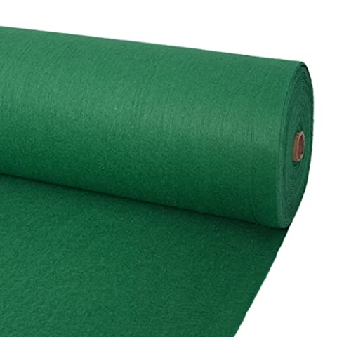 vidaXL Messeteppich Wiederverwendbar Teppich VIP Läufer Event Hochzeitsteppich Bodenbelag Eventteppich Glatt 1x24m Grün 100% Polyester