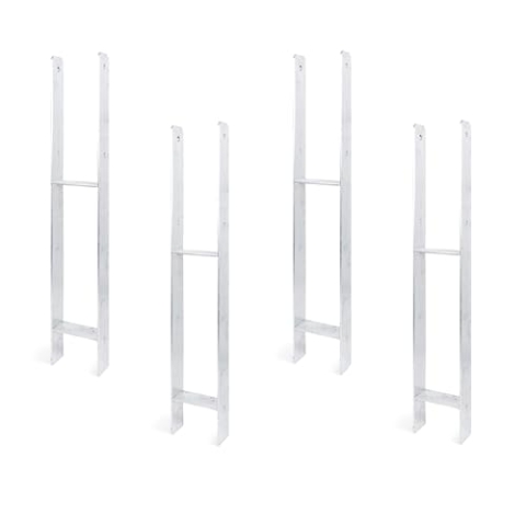 Alberts 208424 4er-Set H-Anker Pfostenträger Carport Pfostenschuh H-Träger feuerverzinkt 800 mm