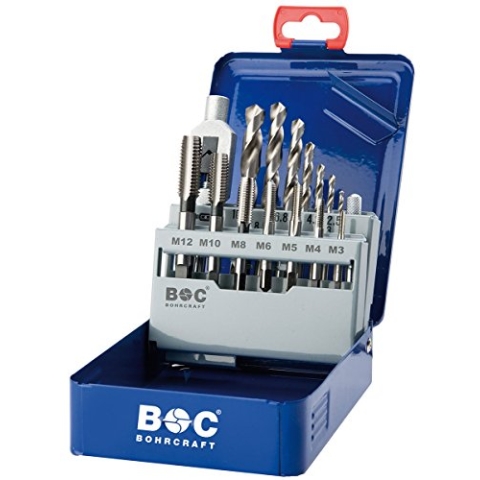 Bohrcraft Gewindebohrer Set HSS-G in Industriekassette EGB 15 / M3 - M12 / 15-teilig / 4120 14 10015