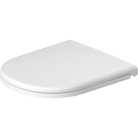 Duravit D-Code WC-Sitz, mit Absenkautomatik, Schraubbefestigung, 374x433mm, Weiß Hochglanz, Edelstahl Scharniere, 0021, 0028290000, Ausführung: Scharniere Selbstmontage