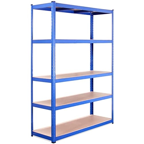 Lagerregal für Garage: 180 cm x 120 cm x 45 cm | Blau - 5 Stufig | 175 kg pro Regal (875 kg Kapazität) | 5 Jahre Garantie