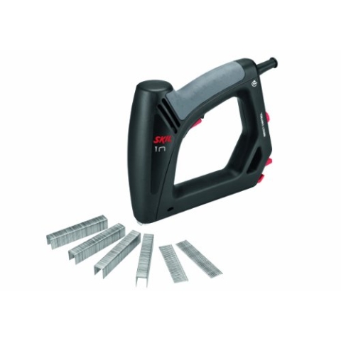 Skil 8200 AA Elektrotacker (mit Softgrip und Schlagkraftregulierung; Kapazität: 100 Klammern, 80 Nägel) F0158200AA