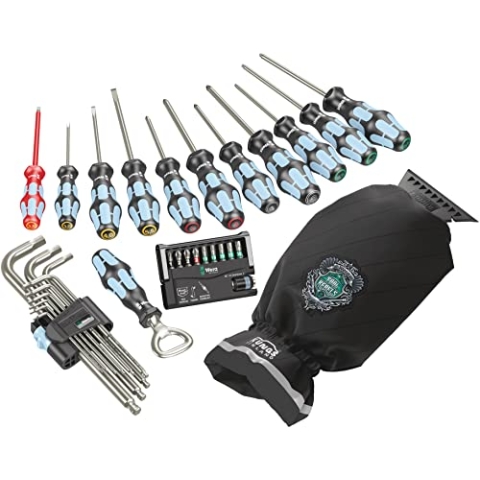 Wera 05134023001 Eisbrecher, Edelstahl Schraubendreher Satz mit Eiskratzer-Handschuh, 32-teilig