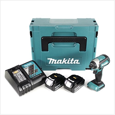 Makita DTD 153 RFJ Akku Schlagschrauber 1/4' 18V 170Nm brushless + 2x Akkus 3,0 Ah + Schnellladegerät im Makpac 2