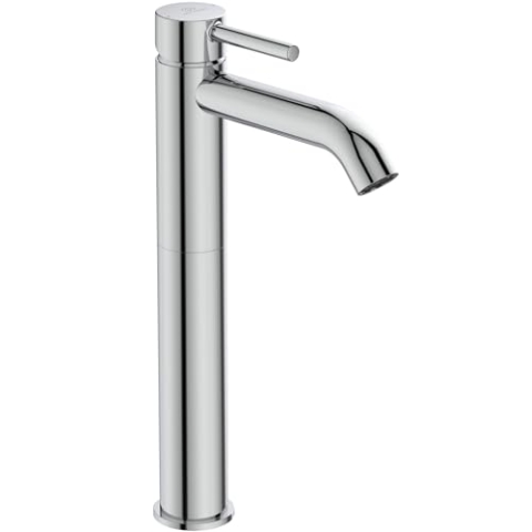 Ideal Standard BC269AA Ceraline Waschtischarmatur mit Ablauf, Verlängerter Sockel, Bad-Wasserhahn mit Auslauf, Mischbatterie Waschbecken, Wassersparend, Chrom
