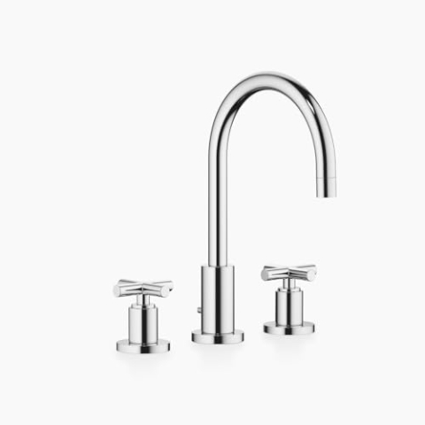 Dornbracht Tara Waschtisch-Dreilochbatterie chrom 20713892-00 - Ausladung 165 mm - schwenkbare