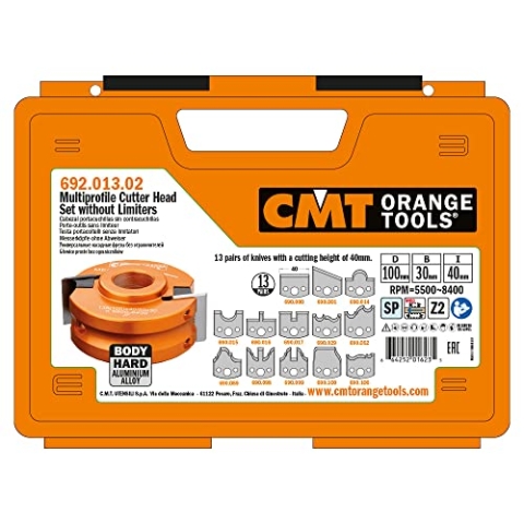 CMT ORANGE TOOLS 692.013.02-13-TEILIGES MULTIPROFILSET OHNE ABWEISER D=100X40 F=30