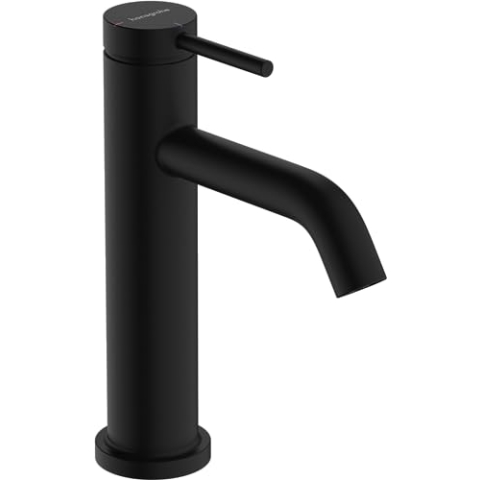hansgrohe Tecturis S - Waschtischarmatur ohne Ablauf, energiesparend (CoolStart), Wasserhahn Bad mit Auslauf Höhe 110mm, Mischbatterie Waschbecken wassersparend (EcoSmart+), Mattschwarz