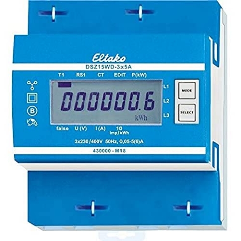 Eltako 28305015 DSZ15WD-3x5A Drehstromzaehler mit Wandleranschluss digital 5A MID-konform: Ja 1St, 400 V