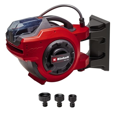 Einhell Akku-Schlauchtrommel GE-HR 18/30 WH Li-Solo (18 V, automatische Schlauchaufwicklung, 180° schwenkbar, Wandhalterung, 1,5 m Anschlussschlauch, ohne Akku & Schlauch)