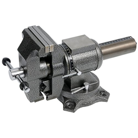 YATO 5" Schraubstock 125mm drehbar 360° Tischschraubstock Werkbank Amboss mit Rohrhalter