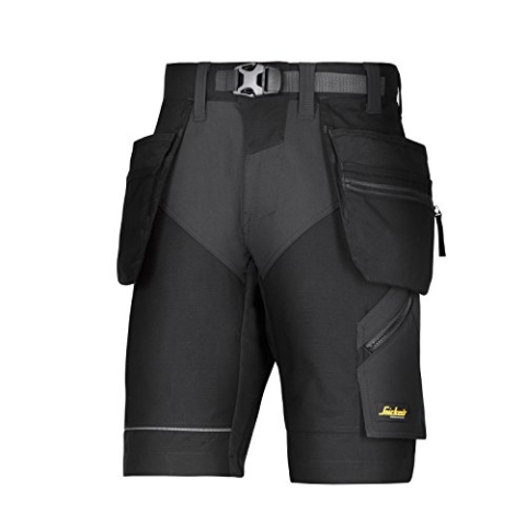 Snickers Workwear 6904 FlexiWork Arbeitsshorts mit Holstertaschen, 1 Stück, 50, schwarz, 69040404050