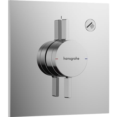 hansgrohe DuoTurn E - Duscharmatur Unterputz für 1 Verbraucher, Mischbatterie Dusche eckig, Einhebelmischer für iBox universal 2, Chrom