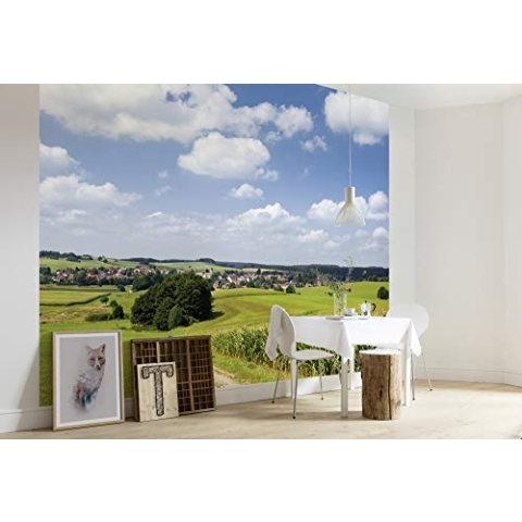 Komar Vlies Fototapete BAYRISCHE IDYLLE | Tapete, XXL, Dekoration, Natur, Landschaft, Schlafzimmer, Wohnzimmer, Büro, Flur | Größe 350 x 280 cm (Breite x Höhe) | SHX7-006