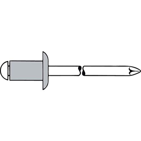 Gesipa Blindniete Alu/Stahl 6 x 25 mm, 200 Stück, (1454066) Blindniettechnik, Grau