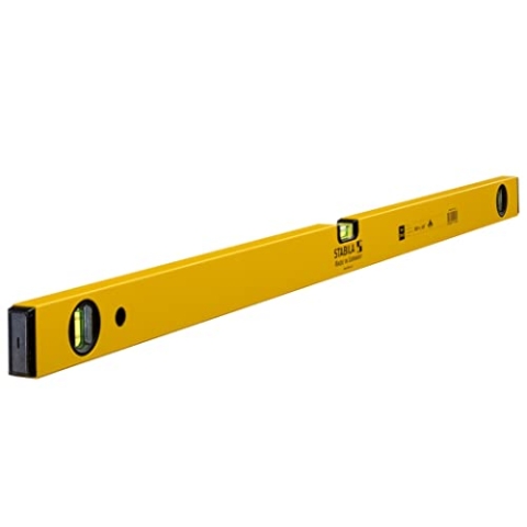 STABILA Wasserwaage Type 70-2, 100 cm, leichtes Alu-Profil, 1 Horizontal-Libelle, 2 Vertikal-Libellen, Made in Germany