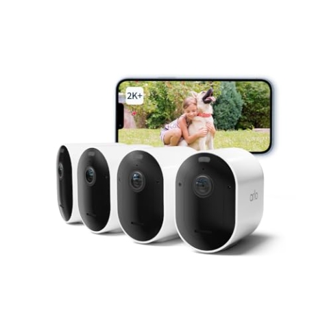 Arlo Pro 5 WLAN Überwachungskamera aussen X3 + zertifiziertes SmartHub, 2K UHD, Schwarz, Verbesserte Farbnachtsicht, 160° Blickwinkel, 2-Wege Audio, mit Secure Plan Testzeitraum