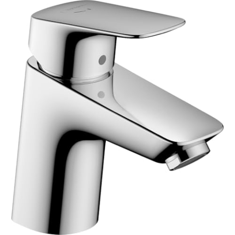 hansgrohe Wasserhahn Logis CoolStart (Armatur mit Auslauf Höhe 70mm und Zugstangen-Ablaufgarnitur) Chrom