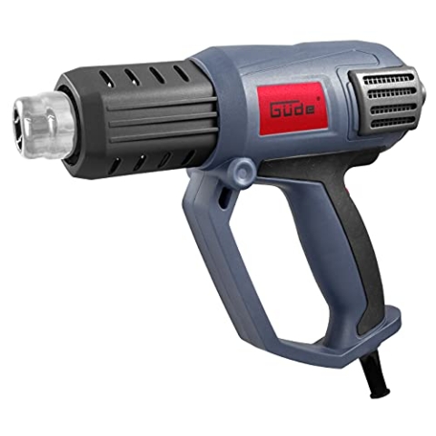 Güde 58121 HLG 650-2000 LCD Heißluftgebläse Heißluftpistole (LED-Temperaturanzeige, 50-650°C , 4 Vorsatzdüsen, 2000W)