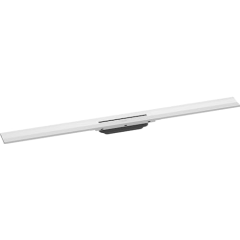 hansgrohe Fertigset Duschrinne RainDrain Flex, Abflussrinne 1000mm, Bodenablauf Dusche kürzbar zur Wandmontage, Mattweiß